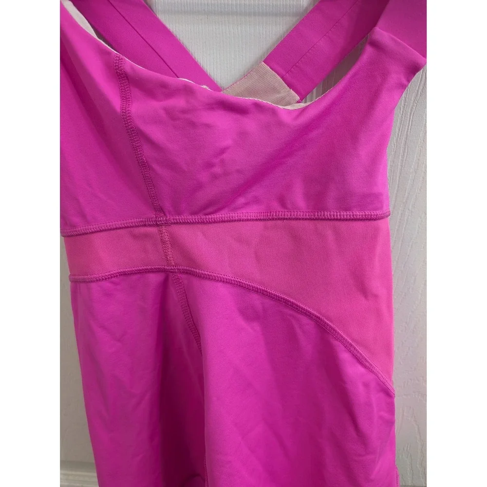 Lululemon Push Your Limits Tank Top Womens‎ Pink Activewear Bra Mesh - Size 4